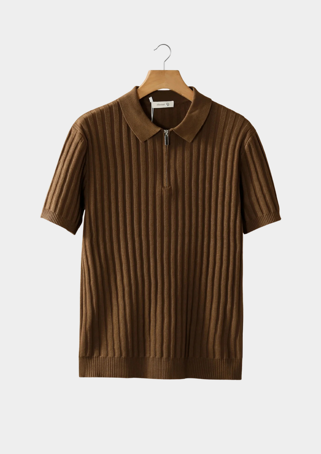 Ribbed Zipper Polo caramel image 1 #color_caramel