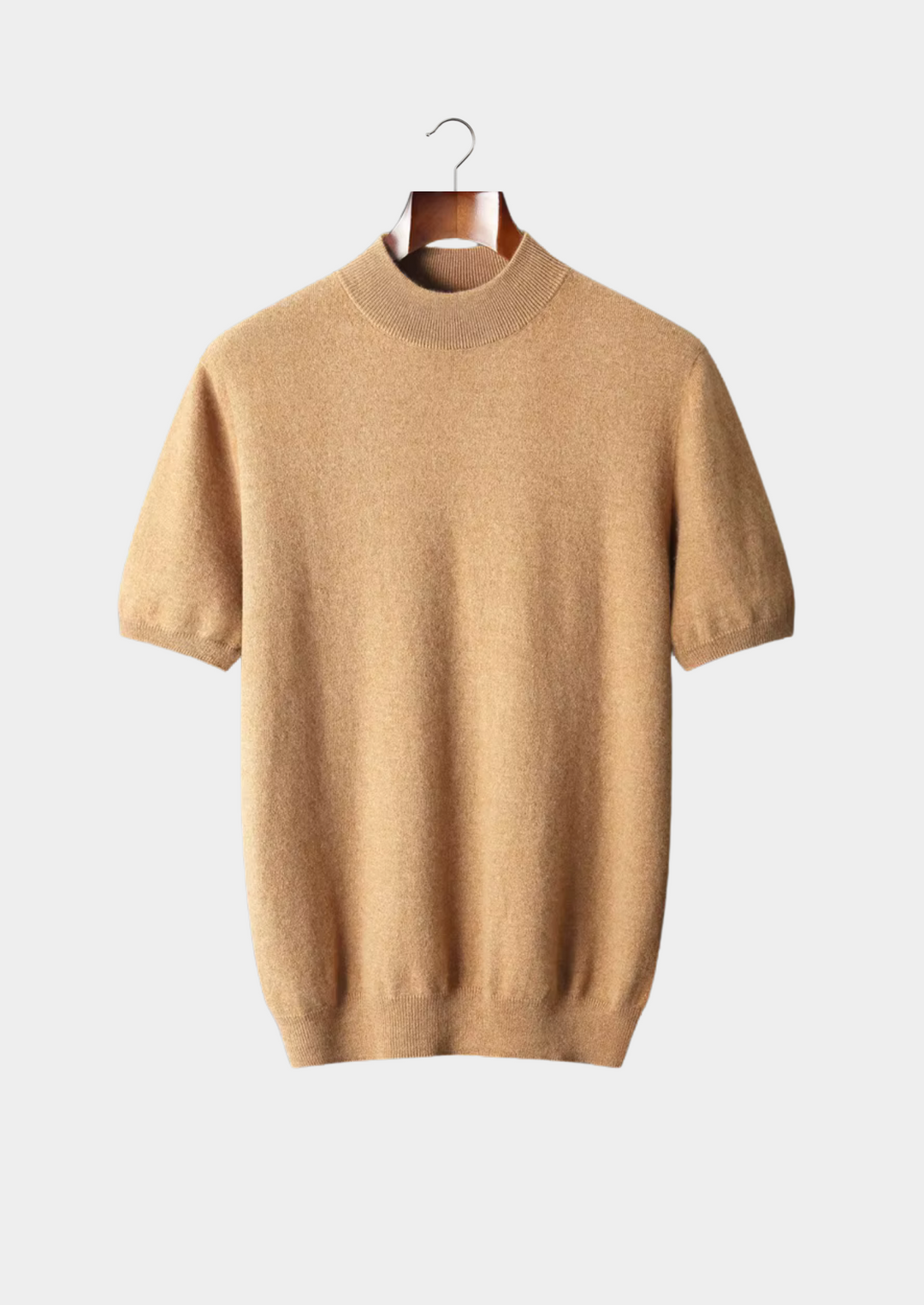 Cashmere Mock Neck T-Shirt honey mustard image 1 #color_honey-mustard