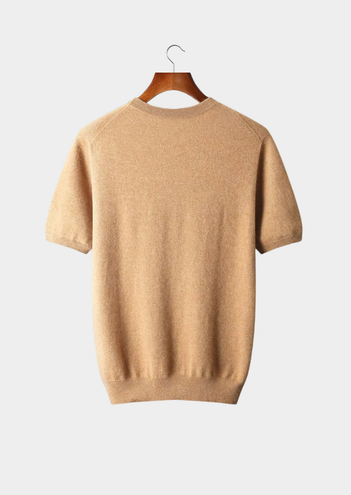 Cashmere Crewneck T-Shirt honey mustard image 2 #color_honey-mustard