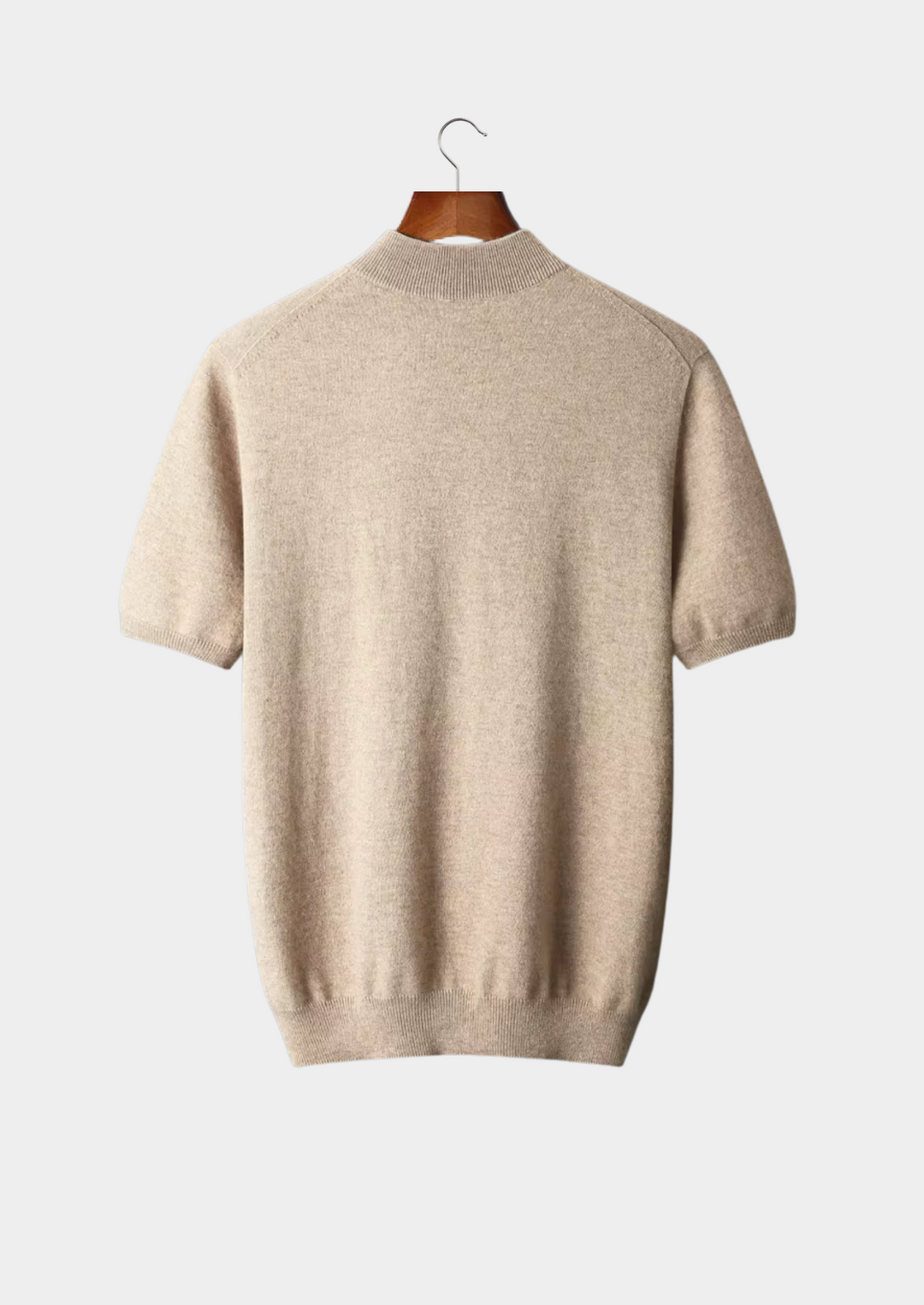 Cashmere Mock Neck T-Shirt light beige image 2 #color_light-beige