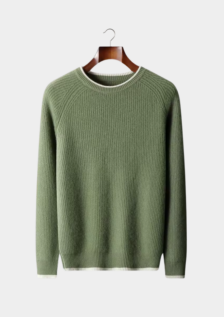 Pure Merino Two-Tone Crewneck baby blue image 6 #color_baby-blue