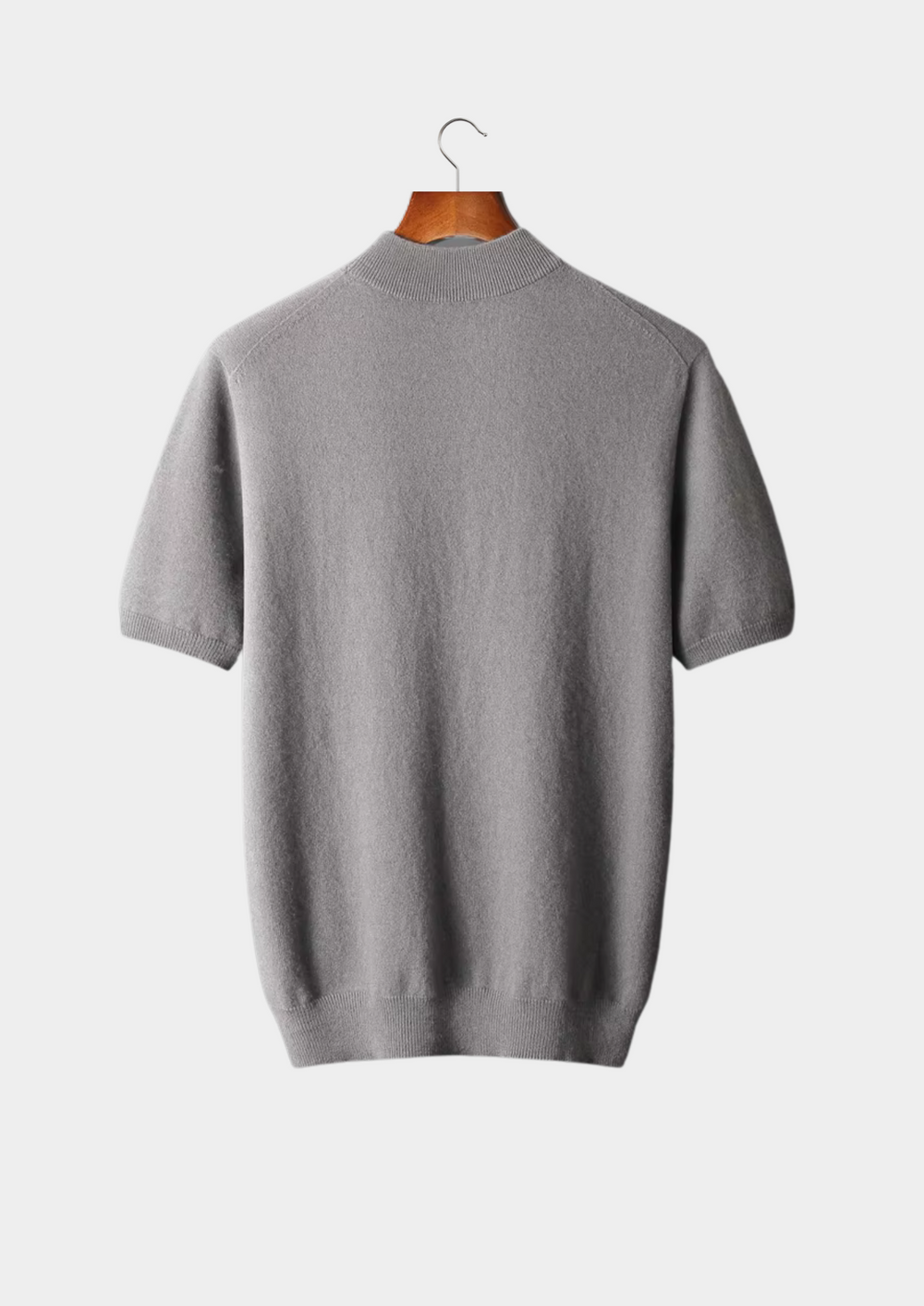 Cashmere Mock Neck T-Shirt ashen truffle image 2 #color_ashen-truffle