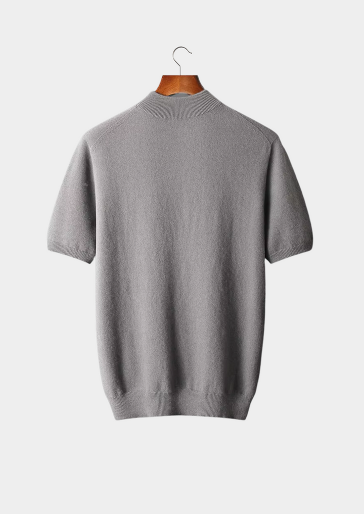 Cashmere Mock Neck T-Shirt ashen truffle image 2 #color_ashen-truffle