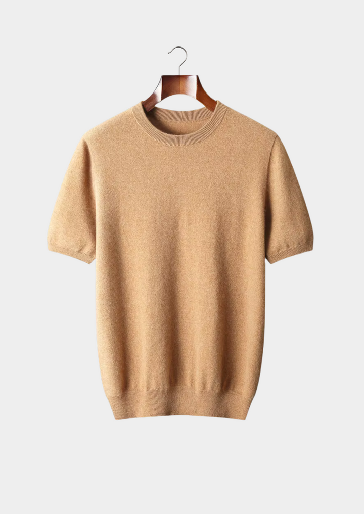 Cashmere Crewneck T-Shirt honey mustard image 1 #color_honey-mustard