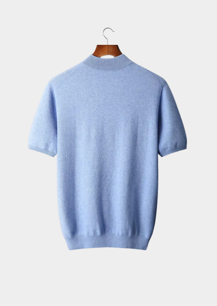 Cashmere Mock Neck T-Shirt light blue image 2 #color_light-blue
