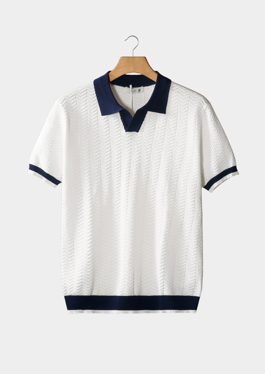 Contrast Textured Polo white image 1 #color_white