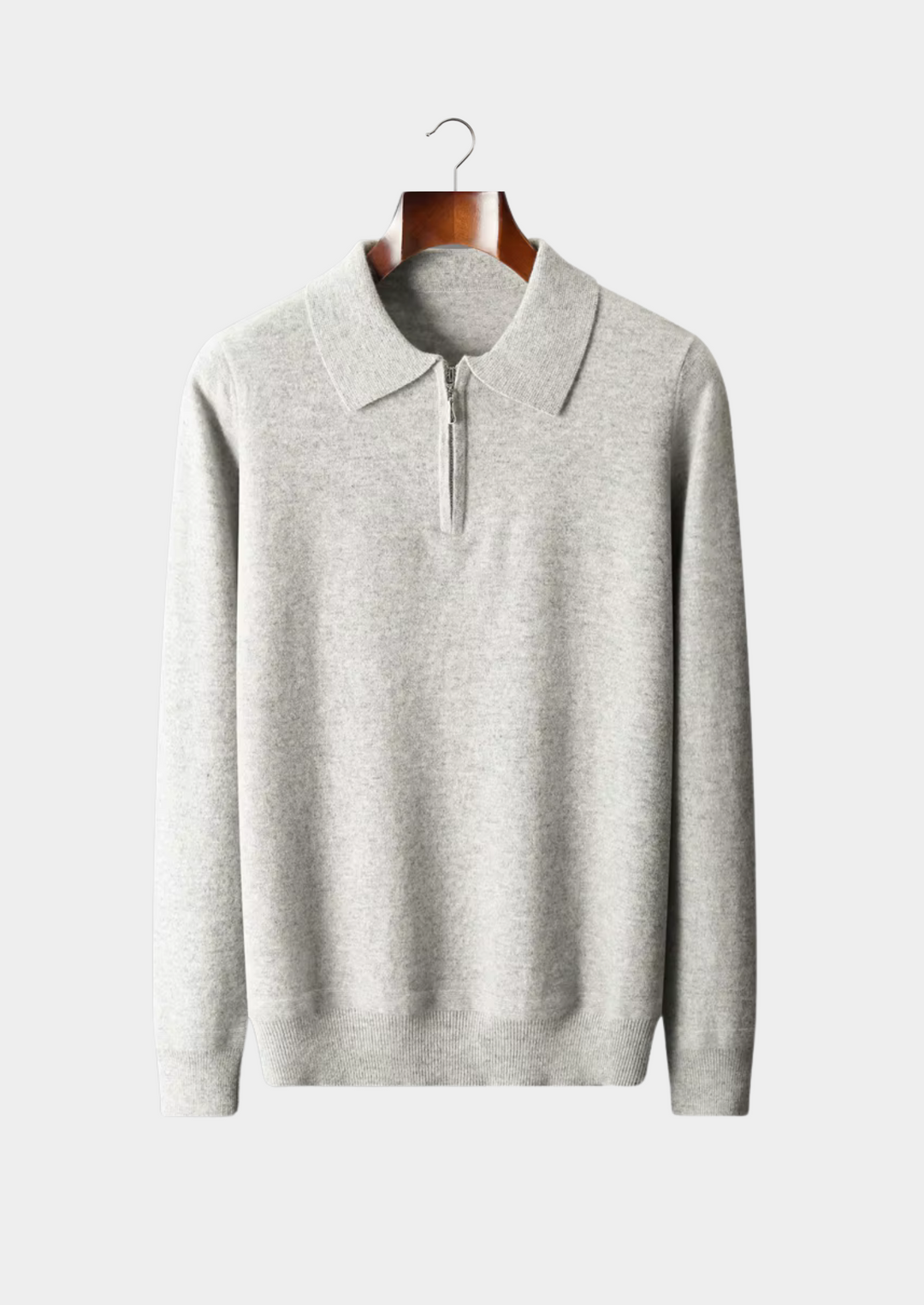 Pure Merino Half-Zip Polo grey image 1 #color_grey
