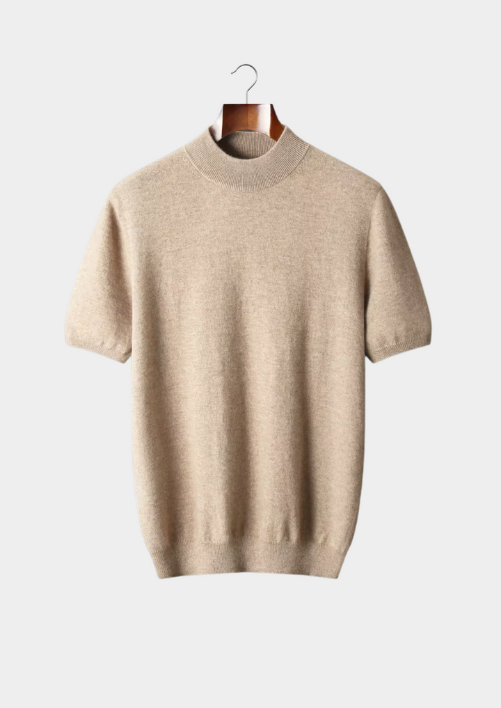 Cashmere Mock Neck T-Shirt light beige image 1 #color_light-beige
