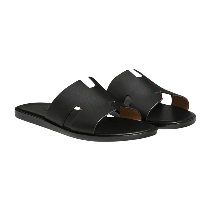 CLASSIC LEATHER CROSS-STRAP SANDALS