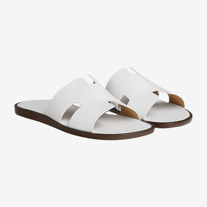 CLASSIC LEATHER CROSS-STRAP SANDALS