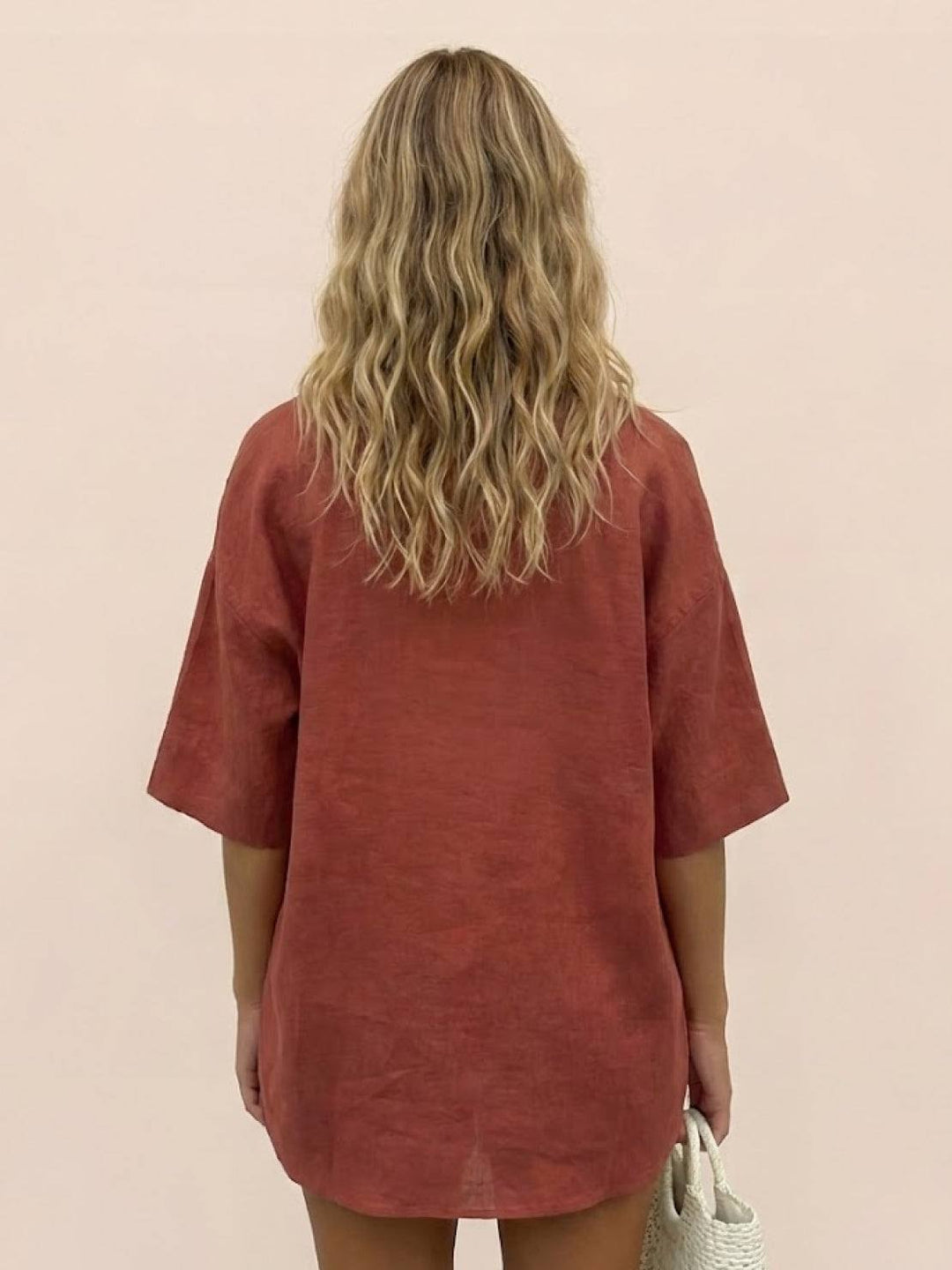 Coastal Linen Cotton Two Piece Set rusty orange image 4 