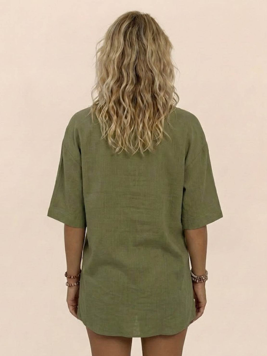 Coastal Linen Cotton Two Piece Set army green image 4 