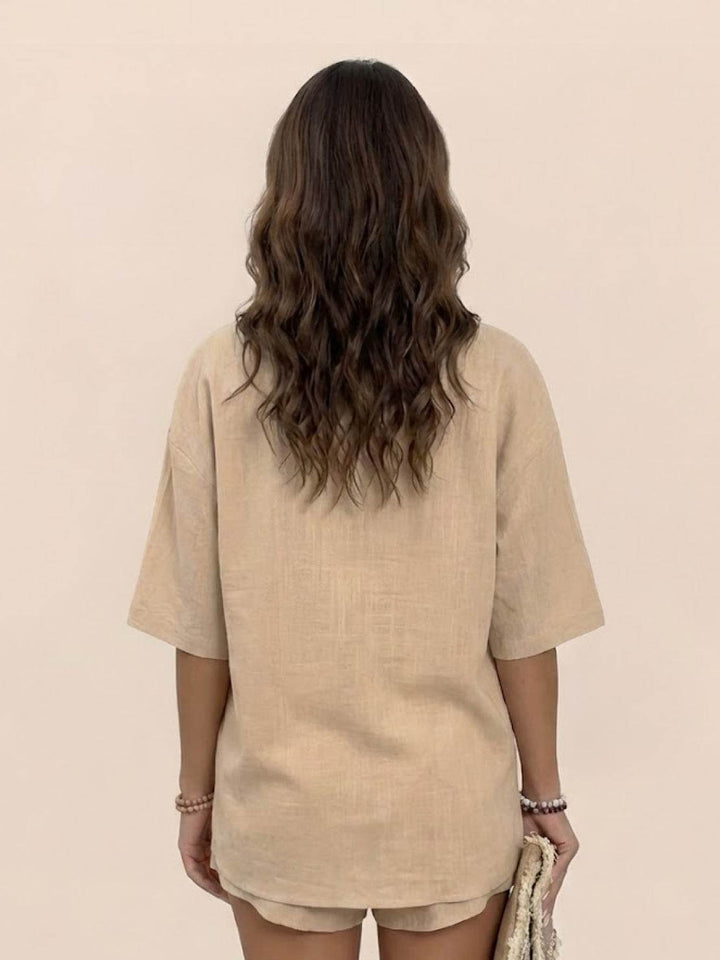 Coastal Linen Cotton Two Piece Set khaki image 4 