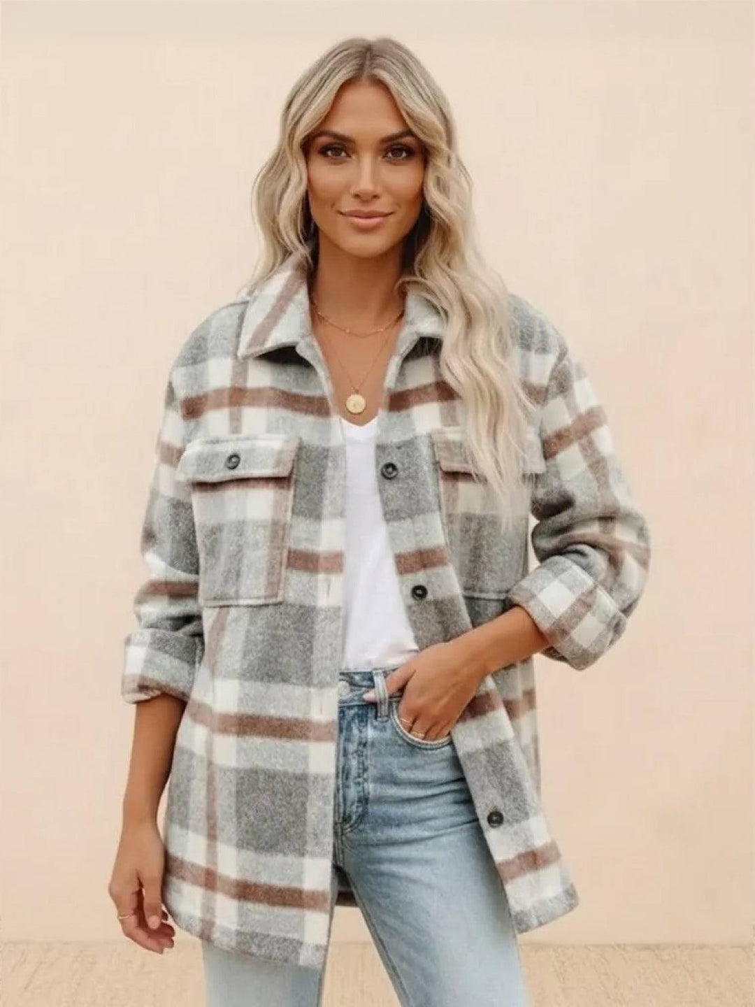 Comfy Flannel Classic Button-Down Shirt gray image 1 