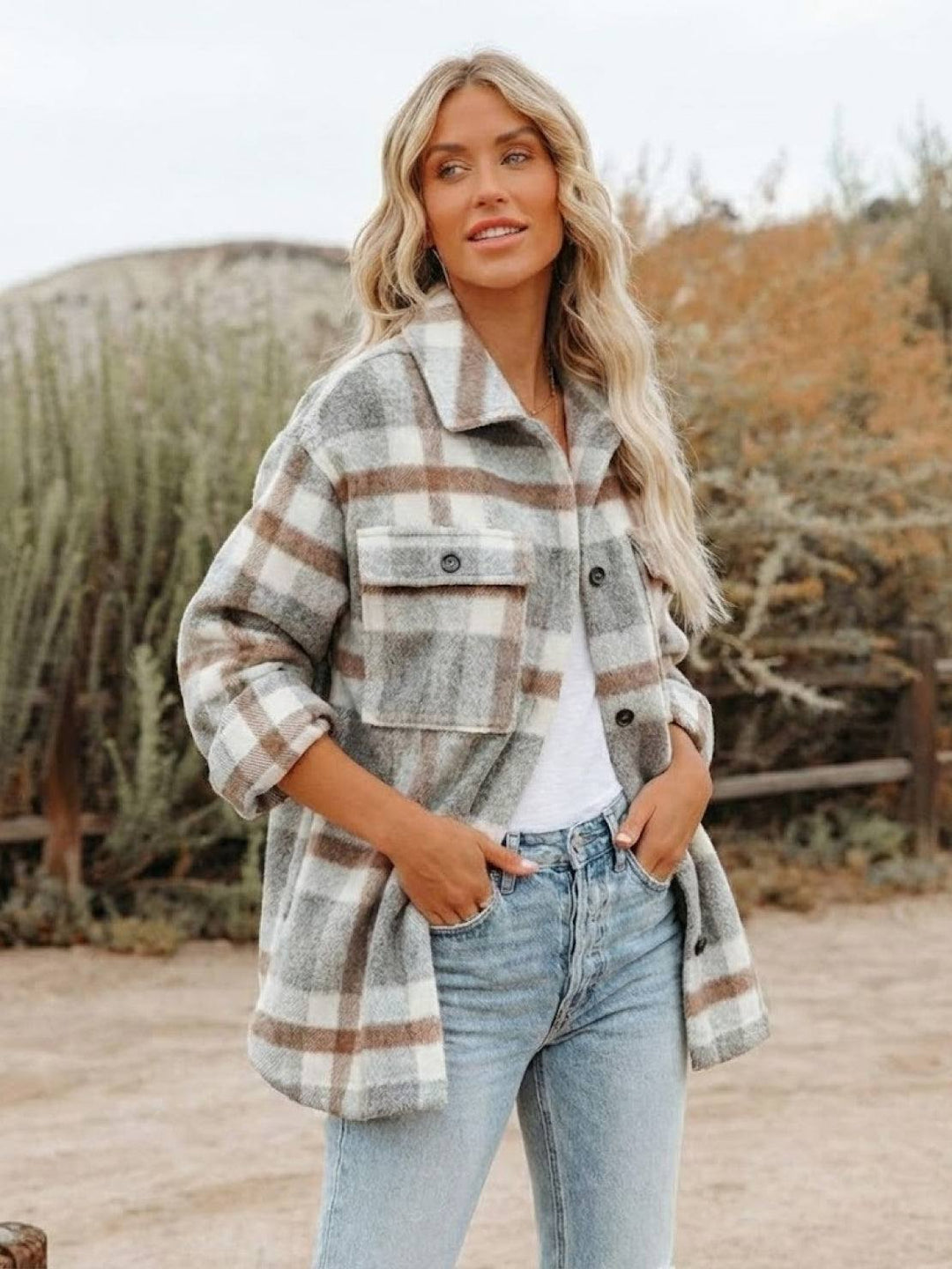 Comfy Flannel Classic Button-Down Shirt gray image 4 