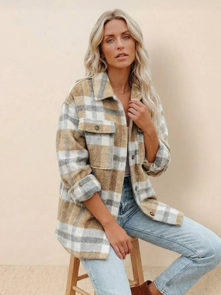 Comfy Flannel Classic Button-Down Shirt khaki image 2 
