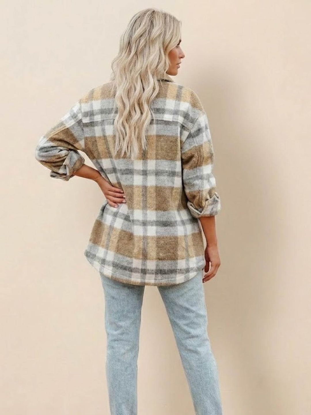 Comfy Flannel Classic Button-Down Shirt khaki image 3 