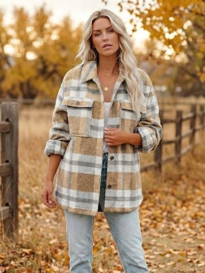Comfy Flannel Classic Button-Down Shirt khaki image 4 