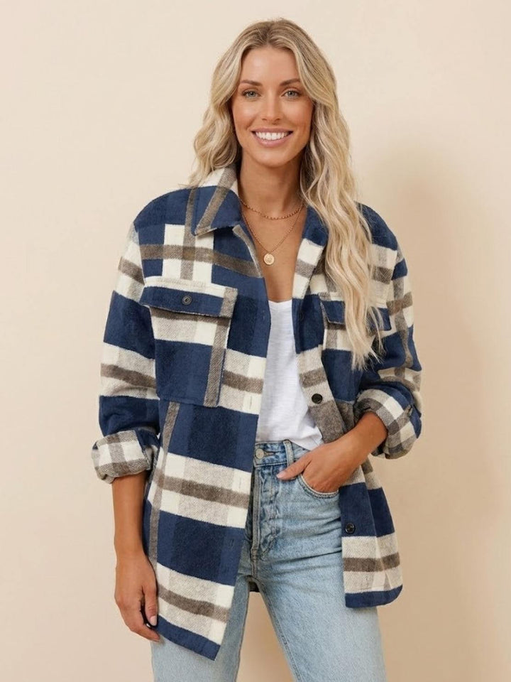 Comfy Flannel Classic Button-Down Shirt blue image 1 