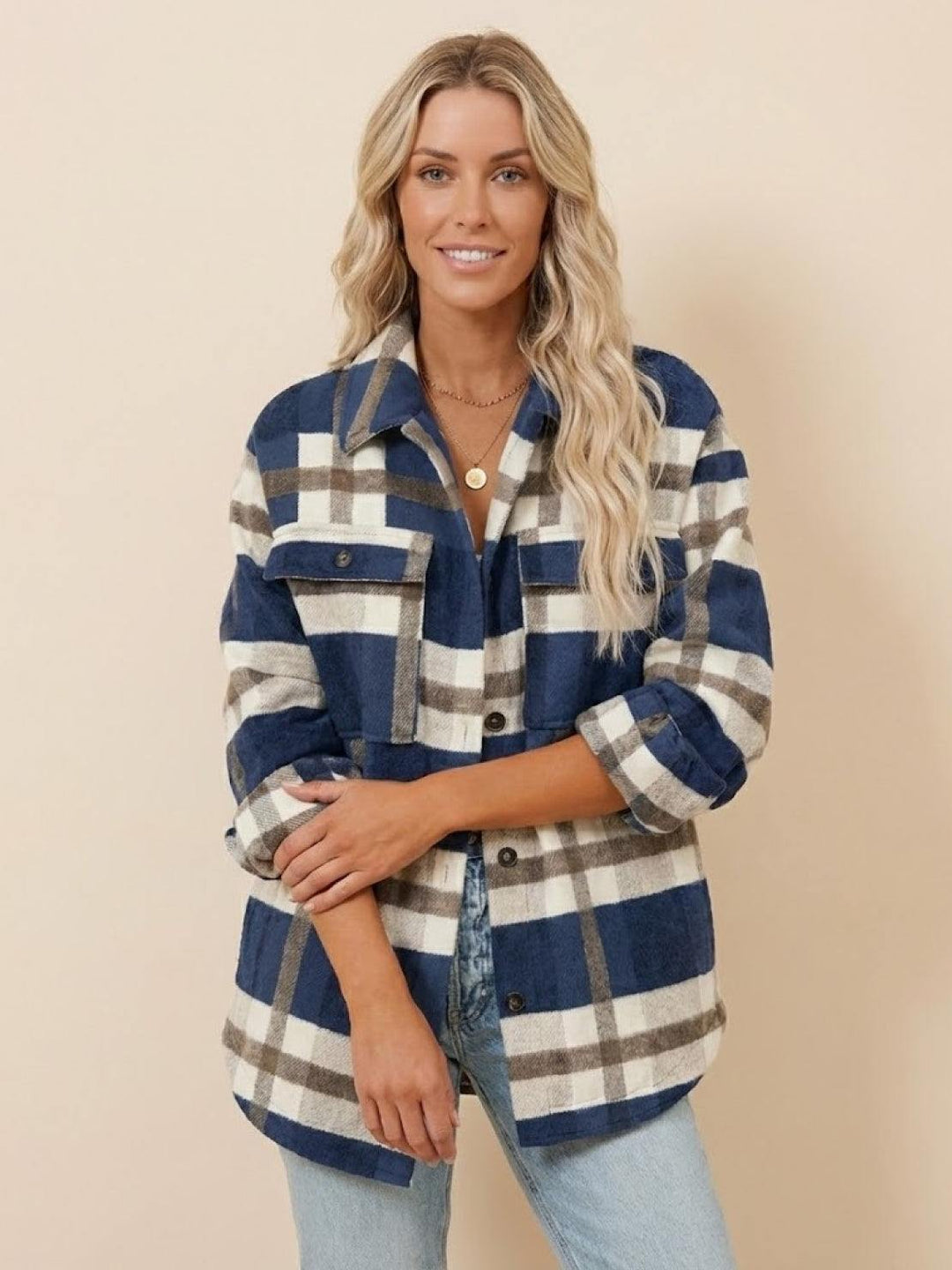 Comfy Flannel Classic Button-Down Shirt blue image 2 