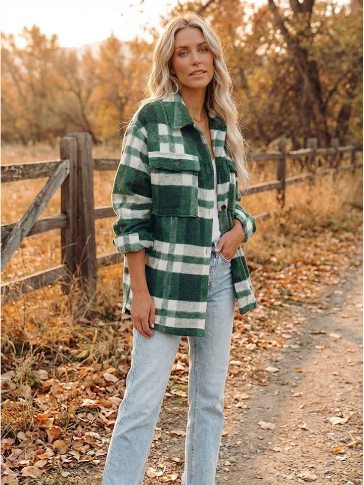 Comfy Flannel Classic Button-Down Shirt green image 4 