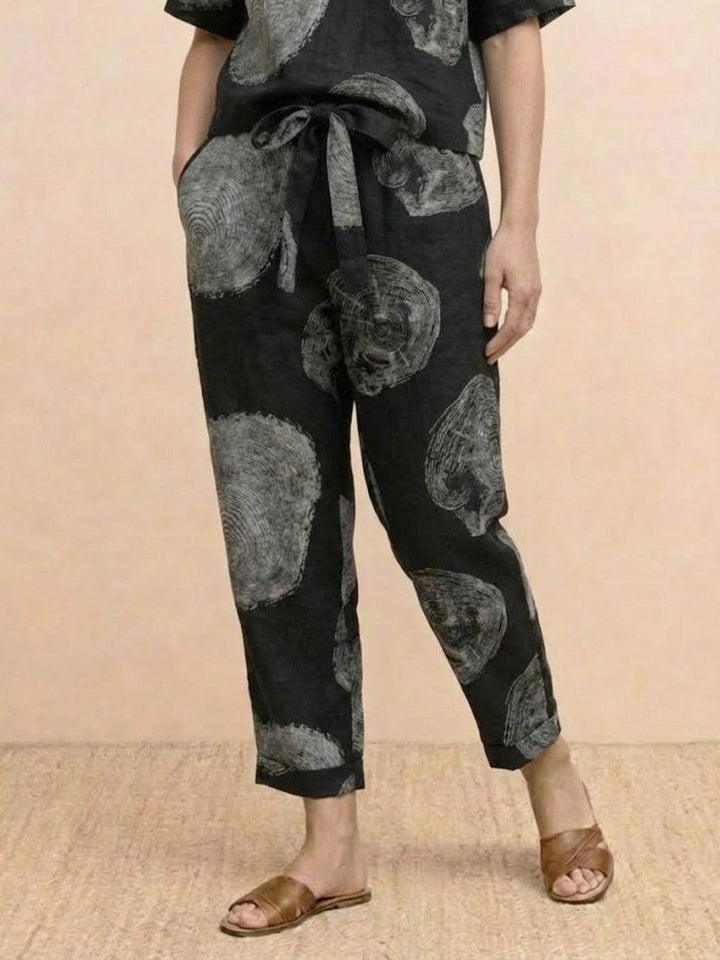 Cotton-Linen Blend Monochrome Two-Piece Set