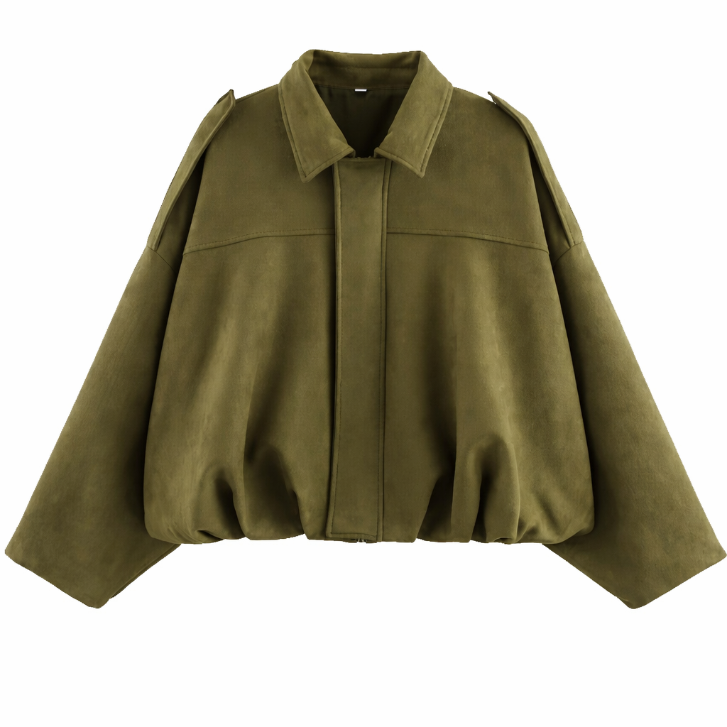 Oversized Bomber Jacket green image 1 