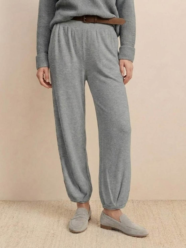 European Minimalism: Relaxed Sweater Top And Trouser Set gray image 4 