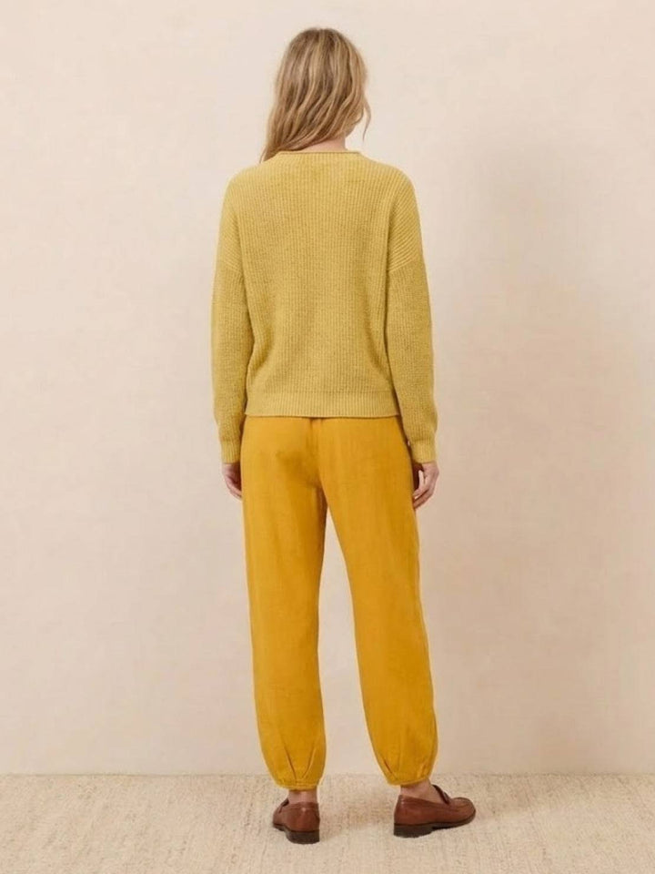 European Minimalism: Relaxed Sweater Top And Trouser Set yellow image 2 