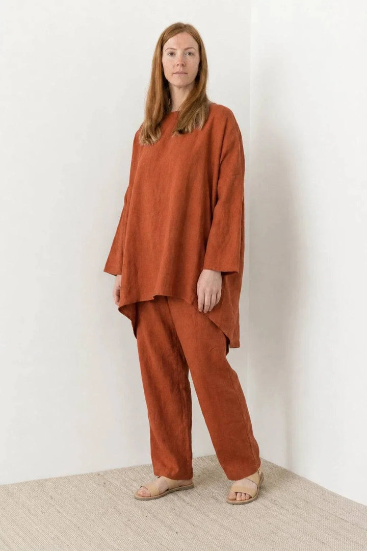 Everyday Fashion Loose Fit Two-Piece Matching Set rusty orange image 3 