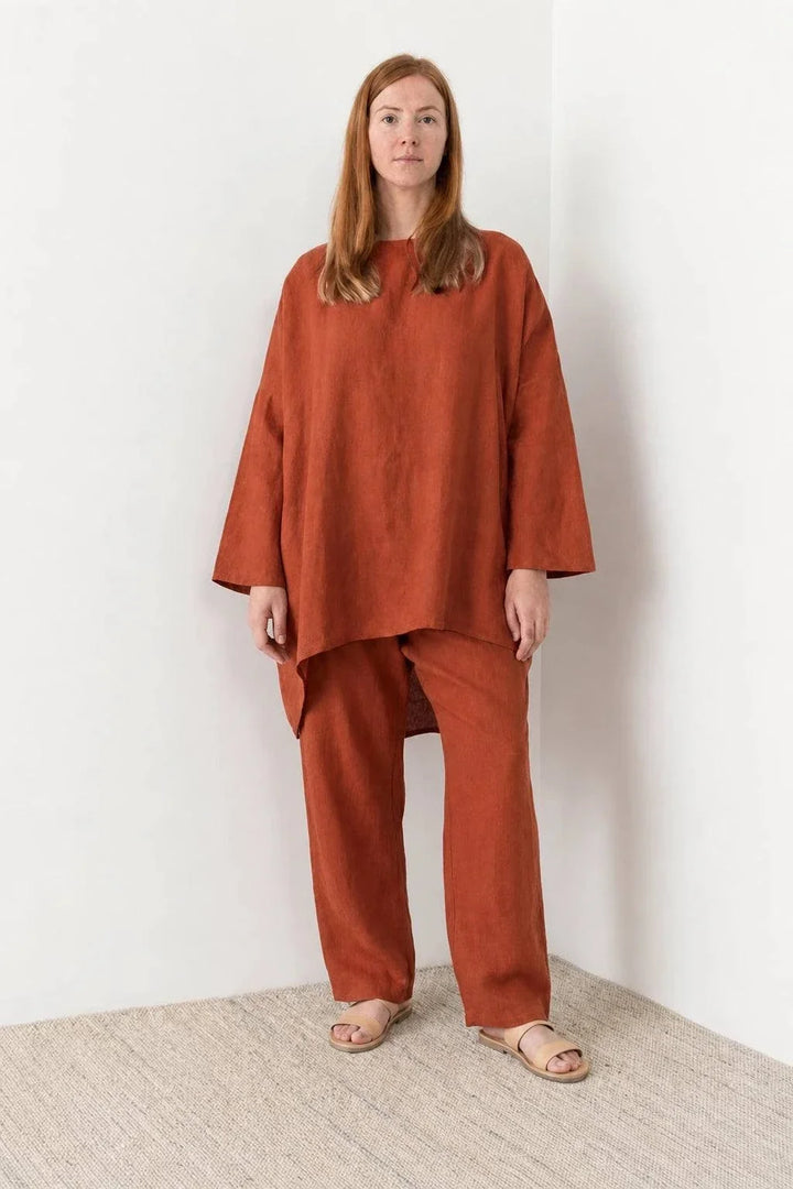 Everyday Fashion Loose Fit Two-Piece Matching Set rusty orange image 1 