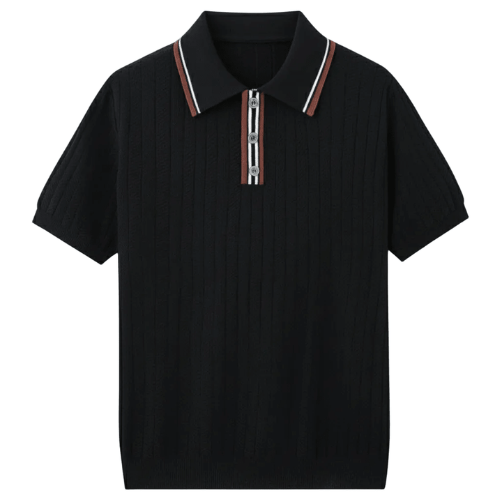 HERRINGBONE KNIT CONTRAST POLO
