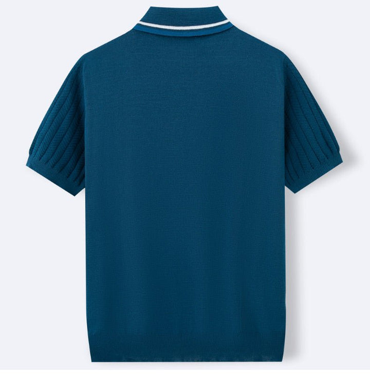 HERRINGBONE KNIT CONTRAST POLO