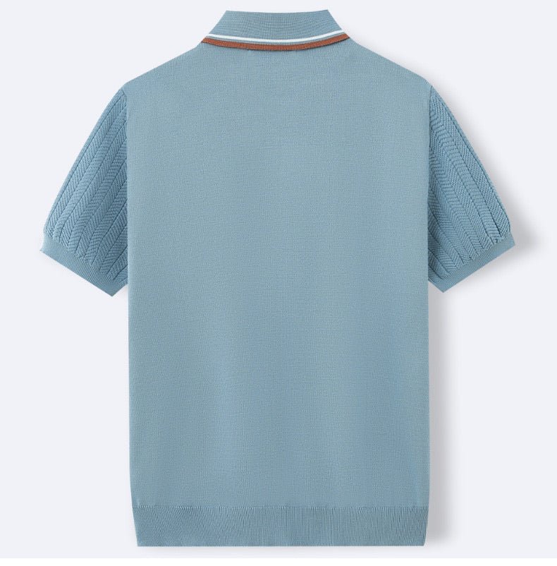 HERRINGBONE KNIT CONTRAST POLO