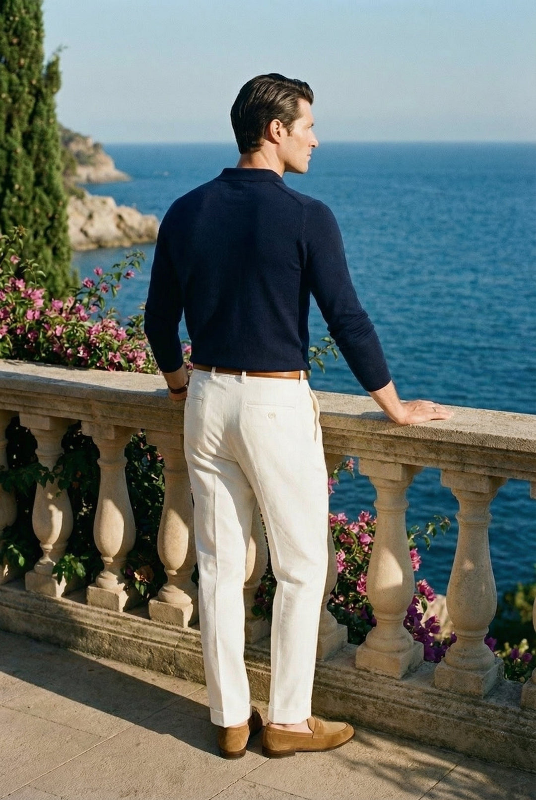 Old Money Solid Color Woolen Button Polo Sweater