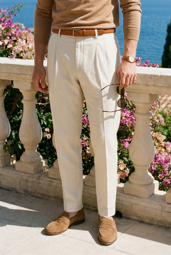 Old Money Premium Linen High Waist Trousers