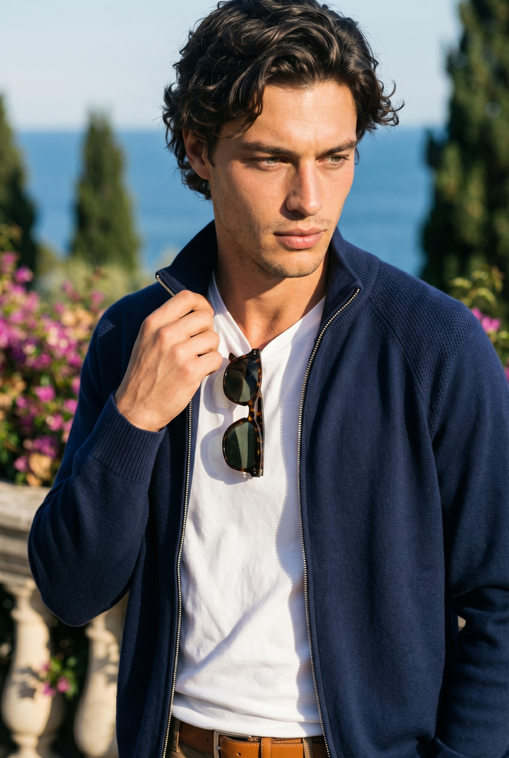 Old Money 100% Wool Fitted Cardigan