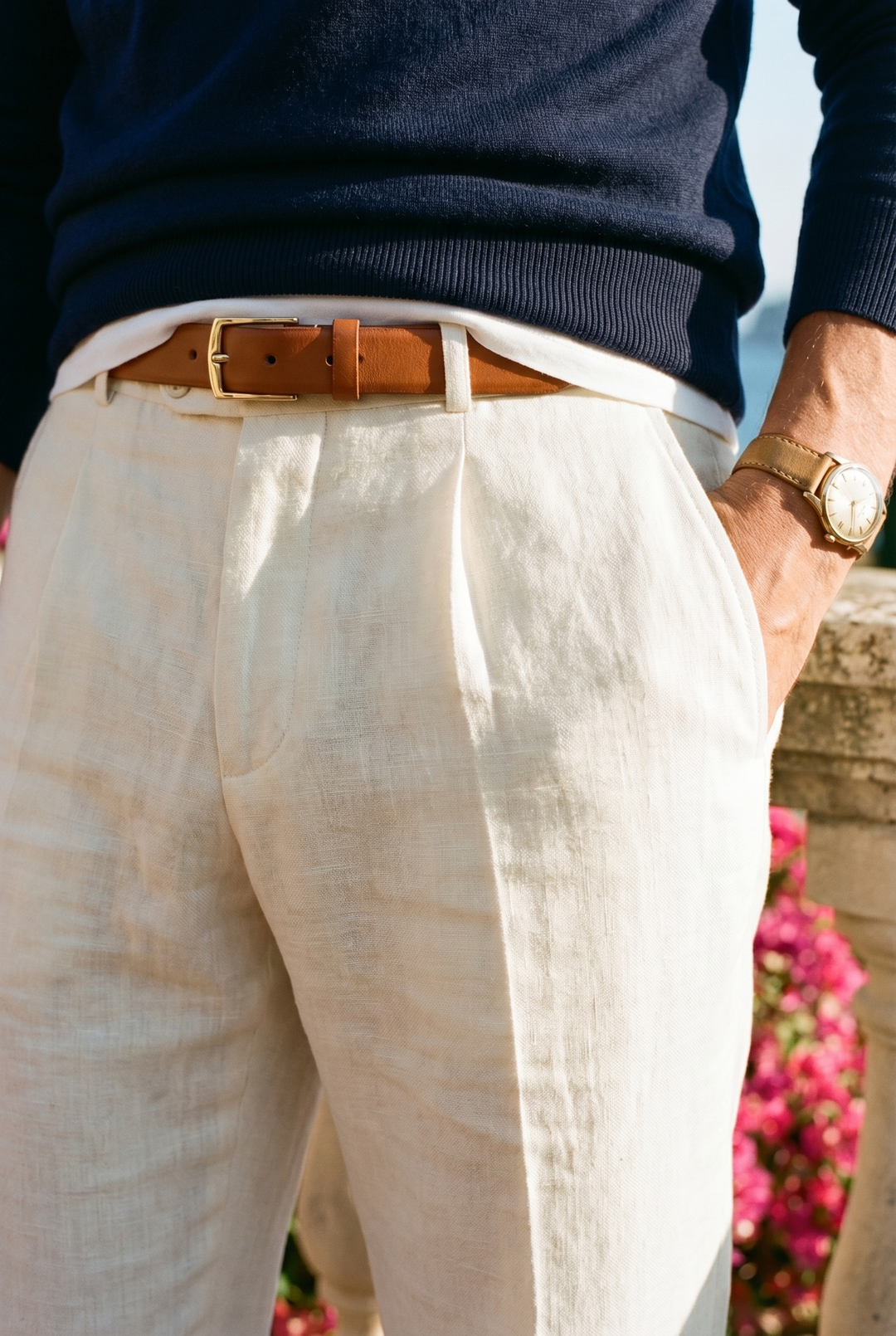 Business Casual BLENIN 100% Linen Pants