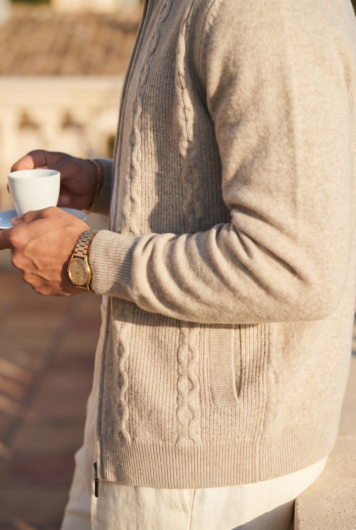 Premium Heavyweight 100% Wool Winter Cable Sweater