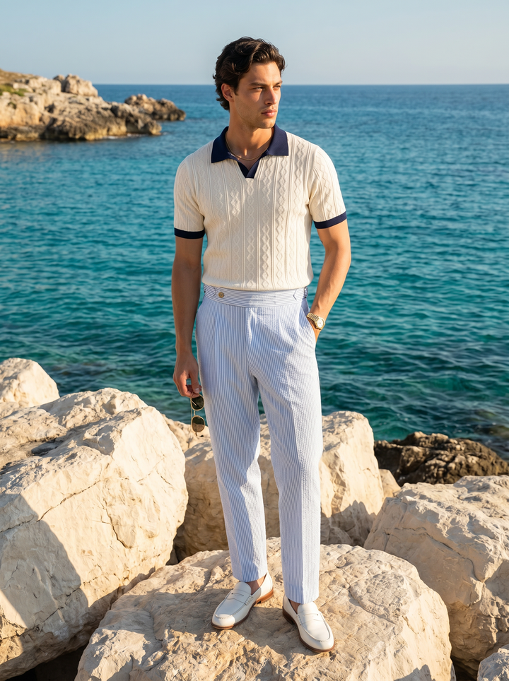 Old Money Diamond Knit Polo