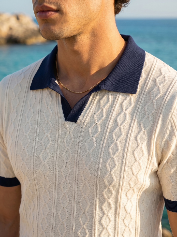 Old Money Diamond Knit Polo