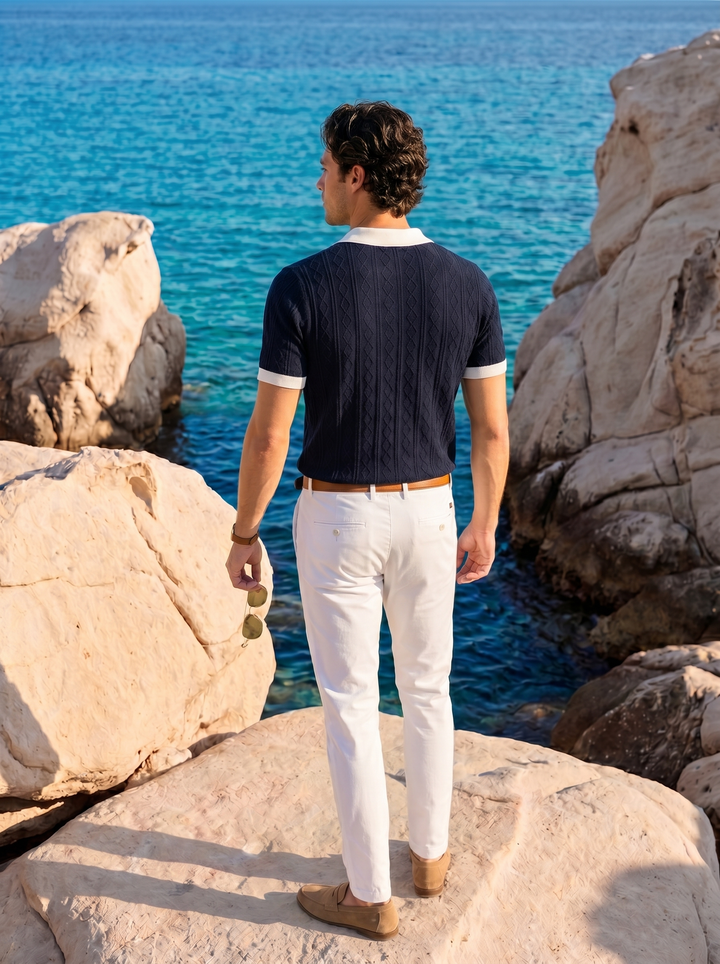 Old Money Diamond Knit Polo