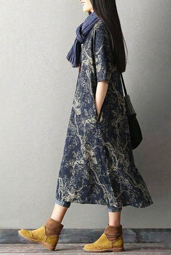 Japanese Porcelain Print Dress