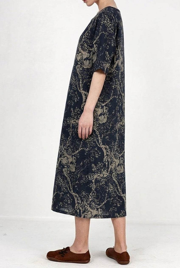 Japanese Porcelain Print Dress