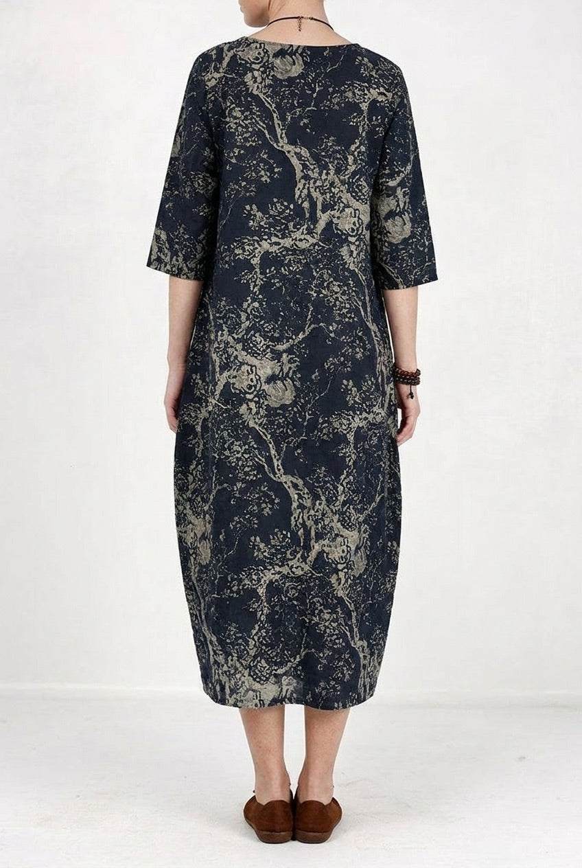 Japanese Porcelain Print Dress