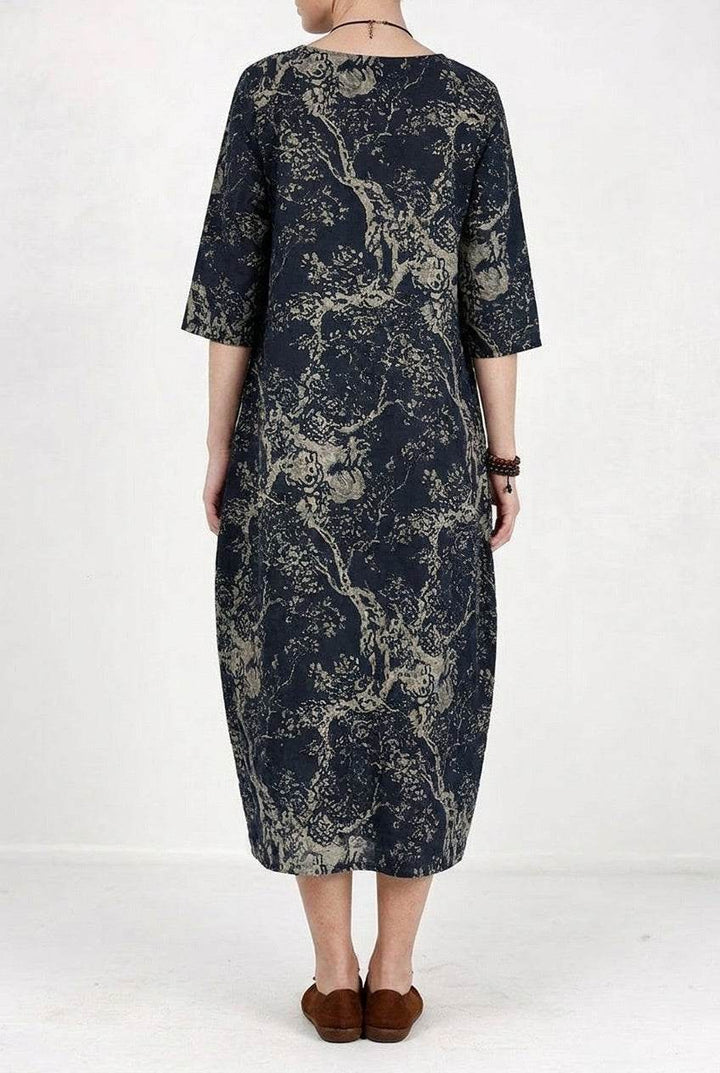 Japanese Porcelain Print Dress