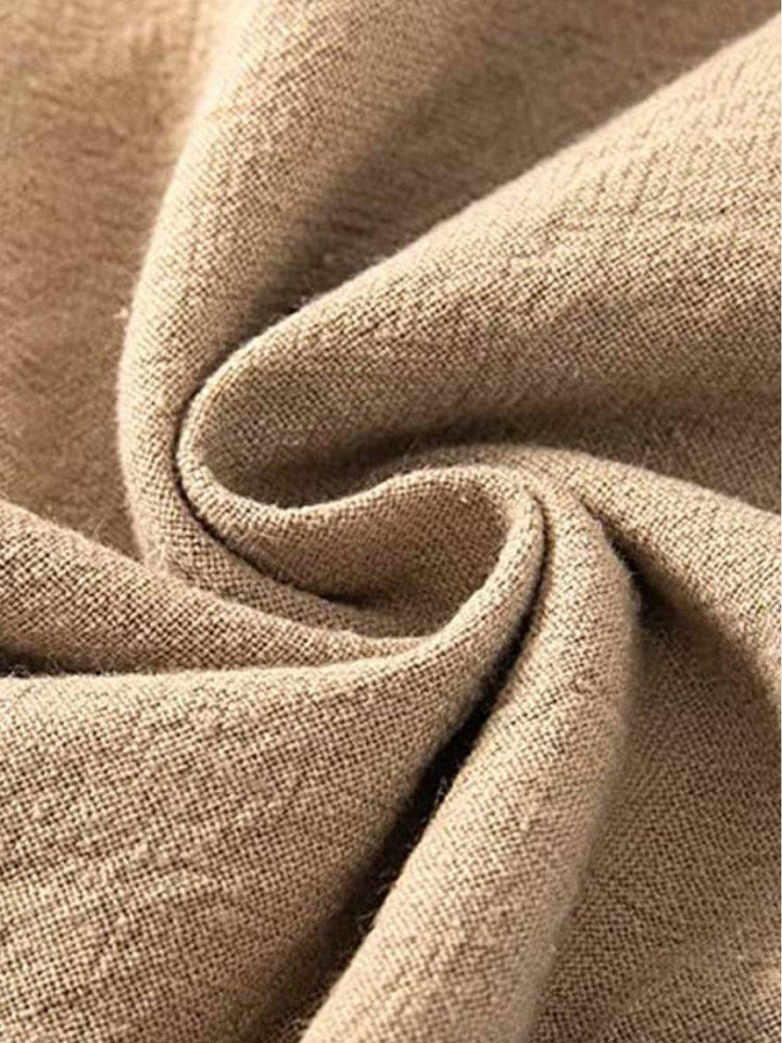 High-Waist Cotton Linen Palazzo Pants khaki image 6 