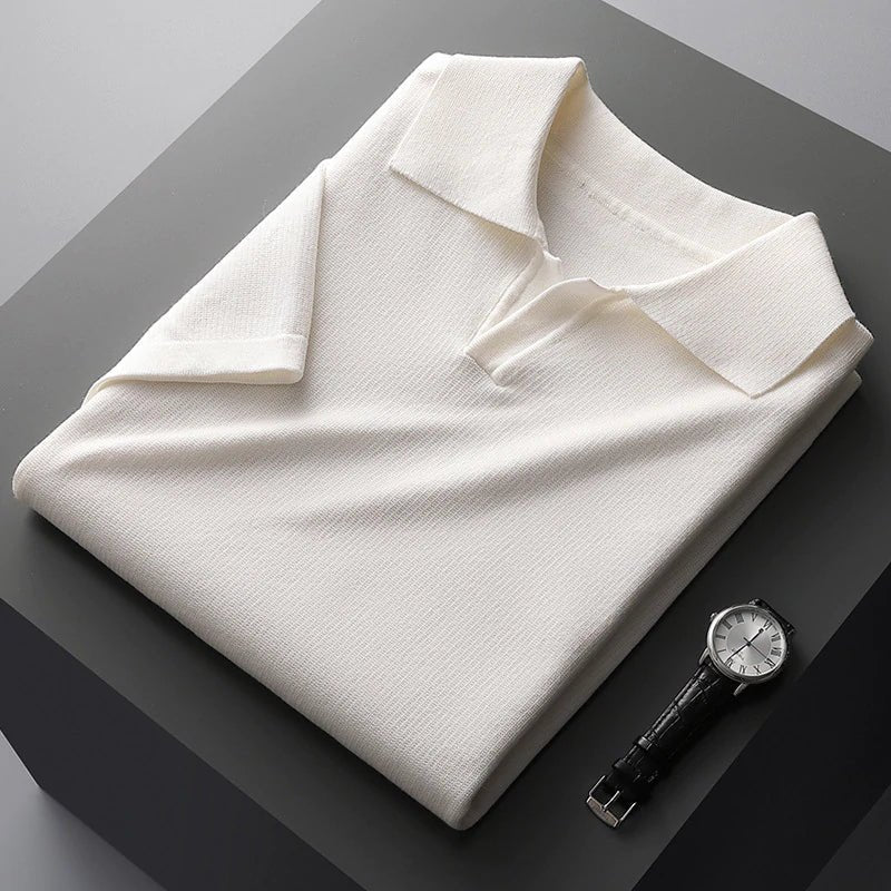 SEAMLESS-V COTTON KNIT POLO
