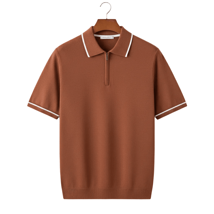 KNITTED QUARTER ZIP GOLF POLO