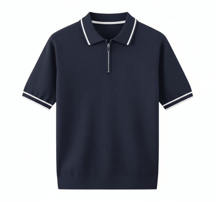 KNITTED QUARTER ZIP GOLF POLO